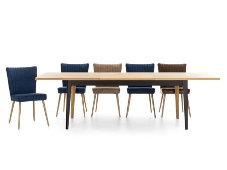 Masa extensibila Atlas Black 190/270cm, lemn masiv de stejar si panel furniruit, finisaj Castle Oak si Nero, stil modern [10]