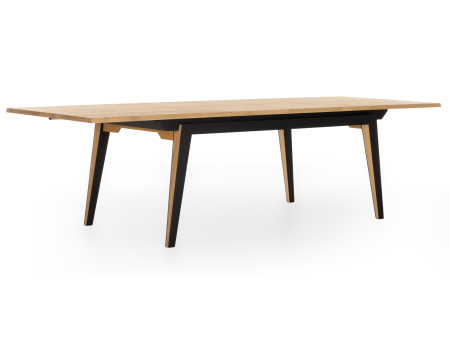 Masa extensibila Corail, lemn masiv de stejar si panel furniruit, finisaj 353, stil industrial [2]