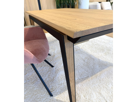 Masa extensibila Corail, lemn masiv de stejar si panel furniruit, finisaj 353, stil industrial [8]