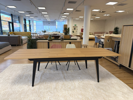 Masa extensibila Corail, lemn masiv de stejar si panel furniruit, finisaj 353, stil industrial [14]