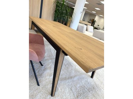 Masa extensibila Corail, lemn masiv de stejar si panel furniruit, finisaj 353, stil industrial [4]