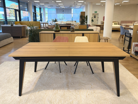 Masa extensibila Corail, lemn masiv de stejar si panel furniruit, finisaj 353, stil industrial [3]