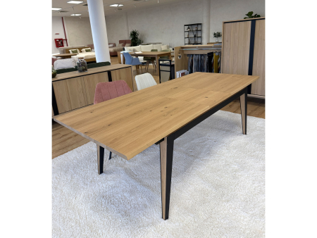 Masa extensibila Corail, lemn masiv de stejar si panel furniruit, finisaj 353, stil industrial [5]