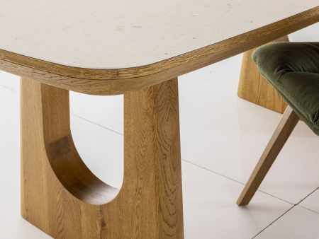 Masa extensibila Galla, personalizabila, dimensiuni variate, lemn de stejar, ceramica, multiple finisaje disponibile, stil japandi [24]