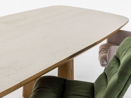 Masa extensibila Galla, personalizabila, dimensiuni variate, lemn de stejar, ceramica, multiple finisaje disponibile, stil japandi [2]