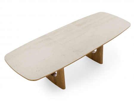 Masa extensibila Galla, personalizabila, dimensiuni variate, lemn de stejar, ceramica, multiple finisaje disponibile, stil japandi [11]