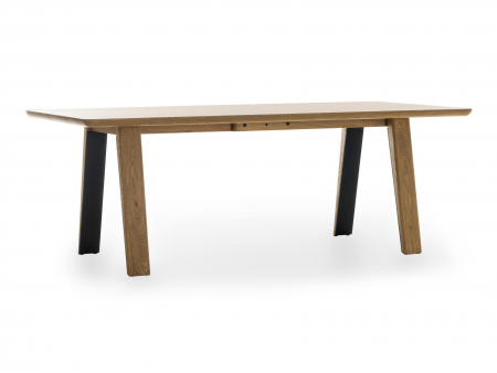 Mobila Dining - Masa extensibila Linea A+, dimensiuni variate, lemn masiv de stejar, panel furniruit si otel, mutiple finisaje disponibile, stil contemporan