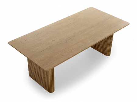 Masa extensibila Linea D+, dimensiuni variate, lemn de stejar, picioare cu riflaj, mutiple finisaje disponibile, stil contemporan [4]