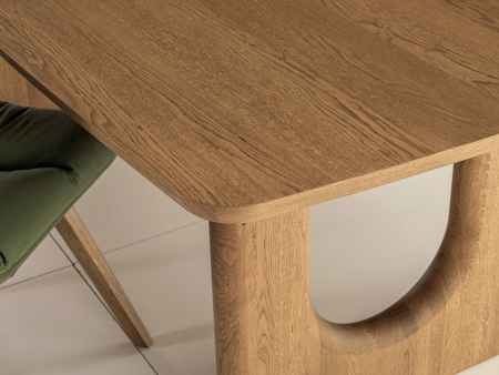 Masa extensibila ovalizata Rimini, dimensiuni variate, lemn masiv de stejar si panel furniruit, mutiple finisaje disponibile, stil japandi [4]