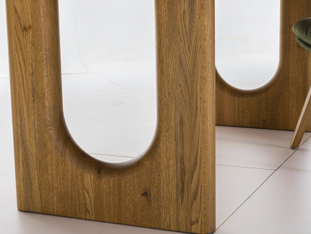 Masa extensibila ovalizata Rimini, dimensiuni variate, lemn masiv de stejar si panel furniruit, mutiple finisaje disponibile, stil japandi [10]
