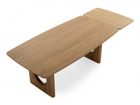 Masa extensibila ovalizata Rimini, dimensiuni variate, lemn masiv de stejar si panel furniruit, mutiple finisaje disponibile, stil japandi [19]