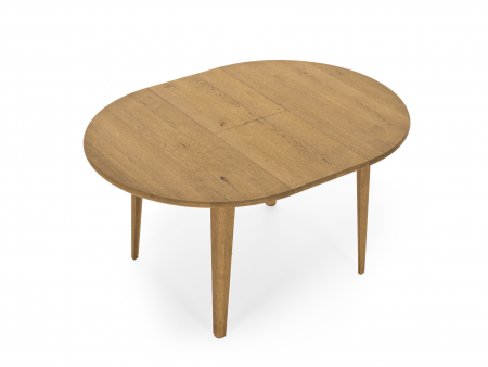 Masa extensibila rotunda Atlas D110/150cm, lemn masiv de stejar, multiple finisaje disponibile, stil modern [13]