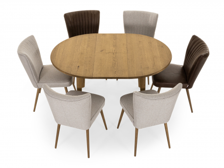 Masa extensibila rotunda Atlas D110/150cm, lemn masiv de stejar, multiple finisaje disponibile, stil modern [1]