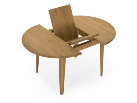 Masa extensibila rotunda Atlas D110/150cm, lemn masiv de stejar, multiple finisaje disponibile, stil modern [11]