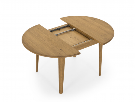 Masa extensibila rotunda Atlas D110/150cm, lemn masiv de stejar, multiple finisaje disponibile, stil modern [10]