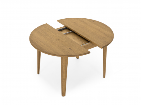 Masa extensibila rotunda Atlas D110/150cm, lemn masiv de stejar, multiple finisaje disponibile, stil modern [9]