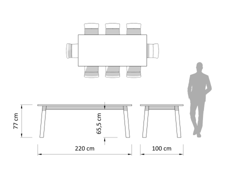 Masa lemn masiv stejar Cult 220cm, multiple finisaje disponibile, stil rustic [4]