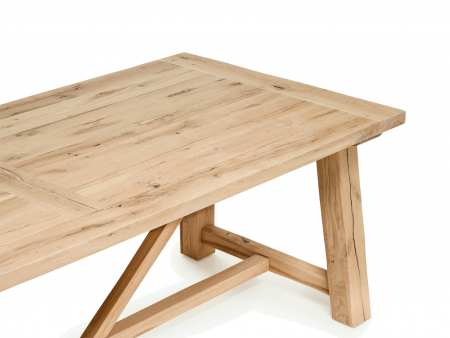 Masa dreptunghiulara Lombardy 240cm, lemn masiv de stejar, mutiple finisaje disponibile, stil rustic [11]