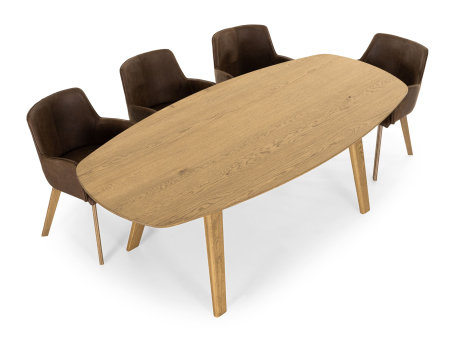 Masa ovalizata Surf Home 220cm (A), lemn de stejar, finisaj Castle Oak, stil contemporan SALE [1]