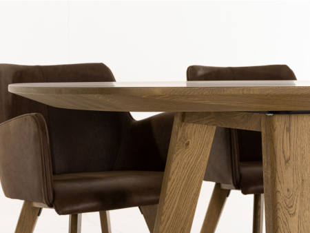 Masa ovalizata Surf Home 220cm (A), lemn de stejar, finisaj Castle Oak, stil contemporan SALE [7]