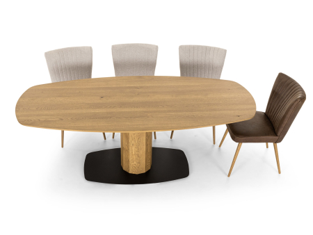 Masa ovalizata Surf Telur 220cm (I), lemn de stejar, finisaj Castle Oak, stil contemporan SALE [9]
