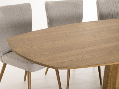 Masa ovalizata Surf Telur 220cm (I), lemn de stejar, finisaj Castle Oak, stil contemporan SALE [12]