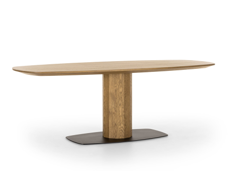 Masa ovalizata Surf Telur 220cm (I), lemn de stejar, finisaj Castle Oak, stil contemporan SALE [11]