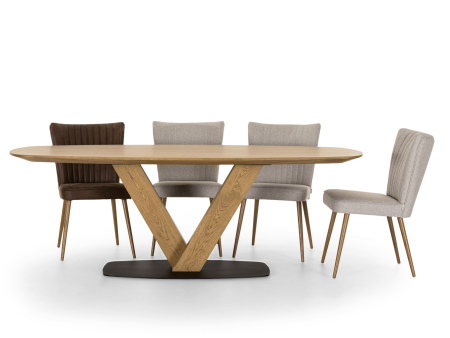 Masa ovalizata Surf Elegance 220cm (V), lemn de stejar, finisaj Castle Oak, stil contemporan SALE [7]