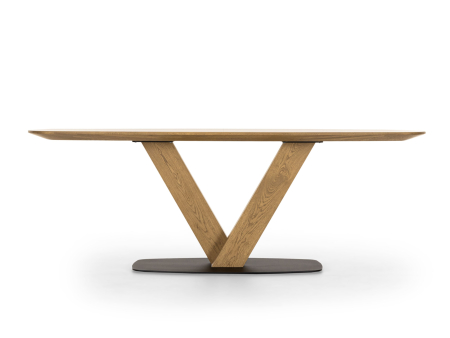Masa ovalizata Surf Elegance 220cm (V), lemn de stejar, finisaj Castle Oak, stil contemporan SALE [1]