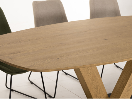Masa ovalizata Surf Elegance 220cm (V), lemn de stejar, finisaj Castle Oak, stil contemporan SALE [8]