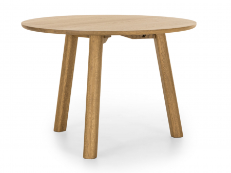 Masa rotunda Veneto D110cm, picioare si blat din lemn masiv de stejar, multiple finisaje disponibile, stil contemporan [1]