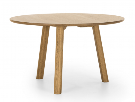 Masa rotunda Veneto D130cm, picioare si blat din lemn masiv de stejar, multiple finisaje disponibile, stil contemporan [1]