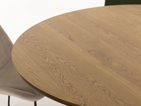 Masa rotunda Veneto D130cm, picioare si blat din lemn masiv de stejar, multiple finisaje disponibile, stil contemporan [6]