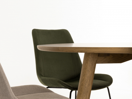 Masa rotunda Veneto D130cm, picioare si blat din lemn masiv de stejar, multiple finisaje disponibile, stil contemporan [3]