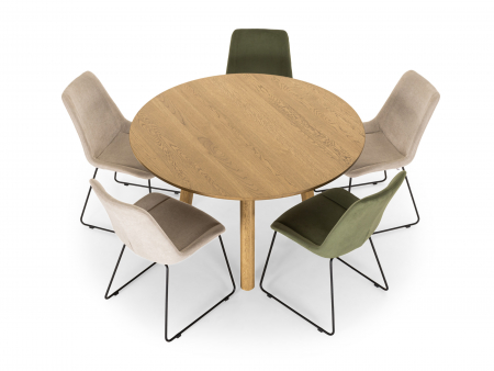 Masa rotunda Veneto D130cm, picioare si blat din lemn masiv de stejar, multiple finisaje disponibile, stil contemporan [5]