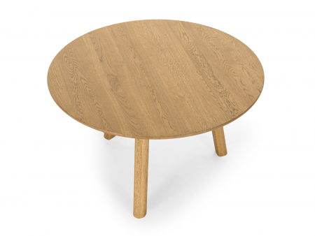 Masa rotunda Veneto D130cm, picioare si blat din lemn masiv de stejar, multiple finisaje disponibile, stil contemporan [8]