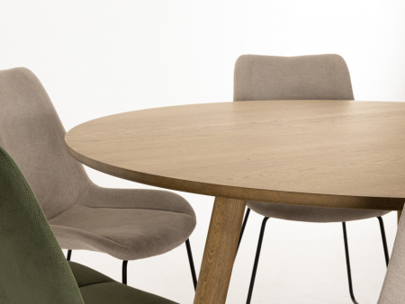 Masa rotunda Veneto D150cm, picioare si blat din lemn masiv de stejar, multiple finisaje disponibile, stil contemporan [5]