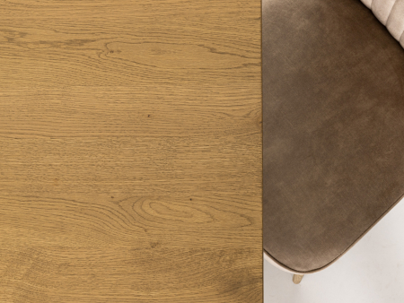 Masa dreptunghiulara Veneto, dimensiuni variate, minimalist, lemn de stejar si microciment, mutiple finisaje disponibile, stil contemporan [8]