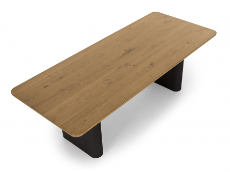 Masa dreptunghiulara Veneto, dimensiuni variate, minimalist, lemn de stejar si microciment, mutiple finisaje disponibile, stil contemporan [5]