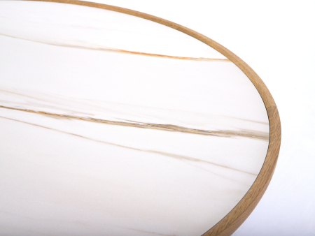 Masuta cafea Helios Combo D87x31cm, placa ceramica si stejar, picioare metalice, multiple finisaje disponibile, stil contemporan [3]