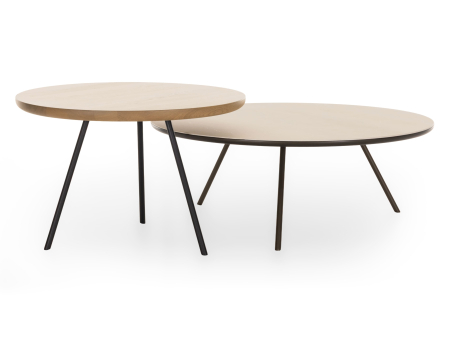 Masuta cafea Osaka D60x40cm, placa lemn masiv de stejar, picioare metalice, multiple finisaje disponibile, stil contemporan [3]