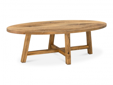 Masuta cafea ovala Lombardy 130cm, lemn masiv de stejar, mutiple finisaje disponibile, stil rustic [5]