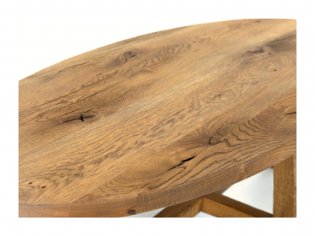 Masuta cafea ovala Lombardy 130cm, lemn masiv de stejar, mutiple finisaje disponibile, stil rustic [9]