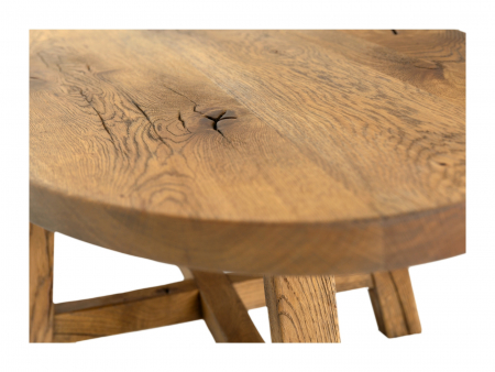 Masuta cafea ovala Lombardy 130cm, lemn masiv de stejar, mutiple finisaje disponibile, stil rustic [6]