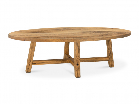 Masuta Cafea - Masuta cafea ovala Lombardy 130cm, lemn masiv de stejar, mutiple finisaje disponibile, stil rustic