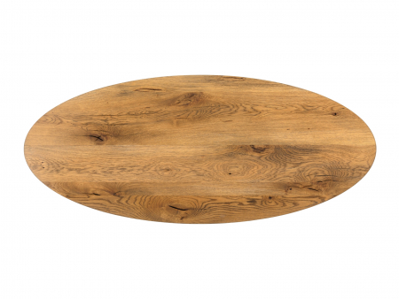 Masuta cafea ovala Lombardy 130cm, lemn masiv de stejar, mutiple finisaje disponibile, stil rustic [3]