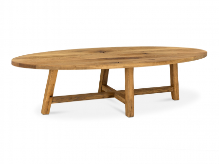 Masuta Cafea - Masuta cafea ovala Lombardy 160cm, lemn masiv de stejar, mutiple finisaje disponibile, stil rustic