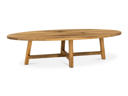 Masuta cafea ovala Lombardy 160cm, lemn masiv de stejar, mutiple finisaje disponibile, stil rustic [1]