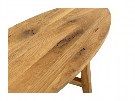Masuta cafea ovala Lombardy 160cm, lemn masiv de stejar, mutiple finisaje disponibile, stil rustic [5]