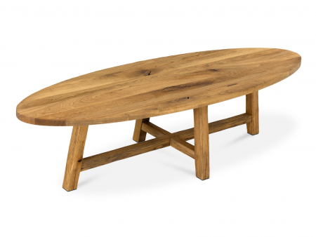 Masuta cafea ovala Lombardy 160cm, lemn masiv de stejar, mutiple finisaje disponibile, stil rustic [6]
